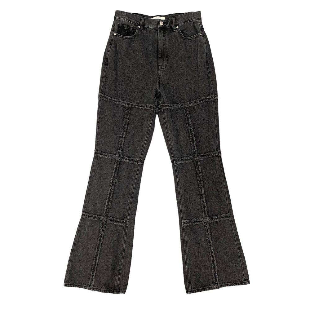 Pacsun Jeans Womens 28 Gray Denim Distressed High Rise Bootcut Frayed Stitching